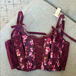 Victoria's Secret Burgundy Floral Bralette